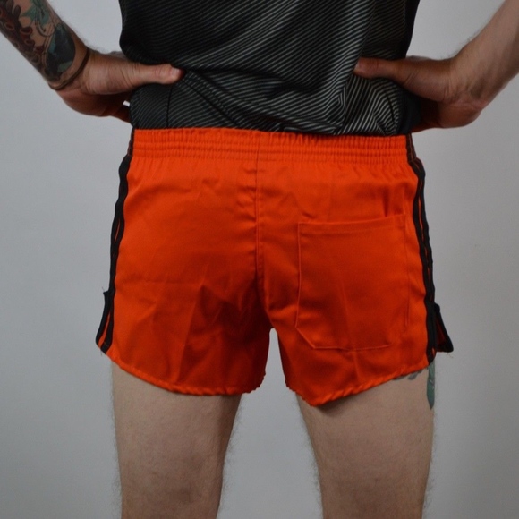 1980s Adidas Cotton Blend Soccer Shorts Orange New - Picture 4 of 8